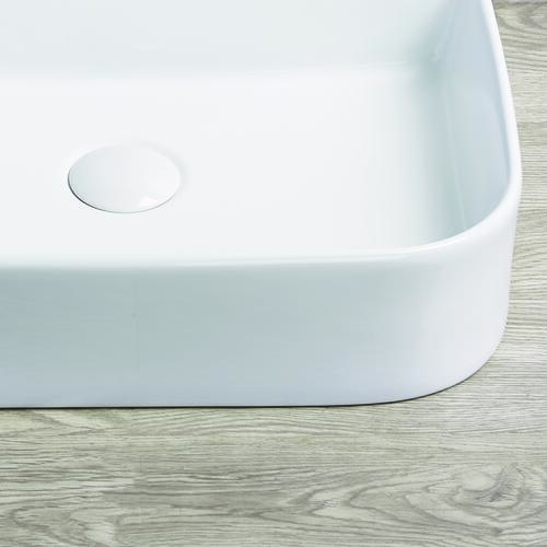 Vasque rectangle à poser LYS en céramique 37 x 37 x 11 cm - blanc